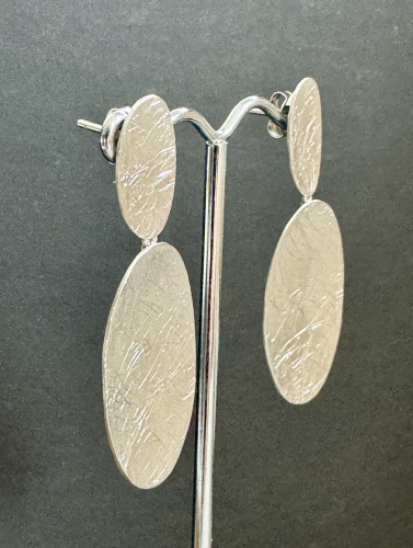 Preview: Ohrhänger Oval Silber rhod.
